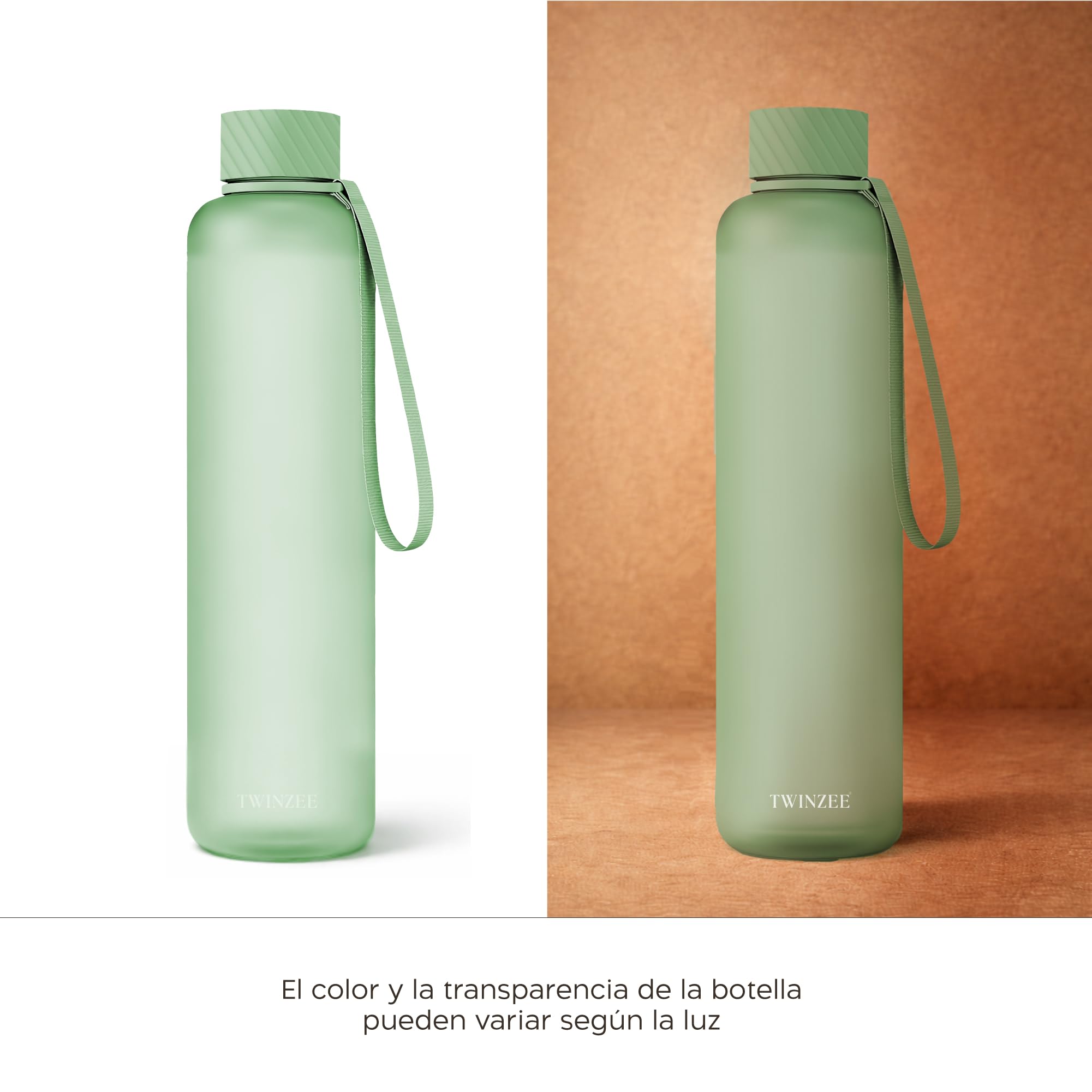 Twinzee Botella Agua 1,5 litro - Sin BPA & Antigoteo, Botella de Agua Deportiva, Oficina, Colegio, Gym, Cantimplora - Tritan Water Bottle, Verde Bosque — view 11