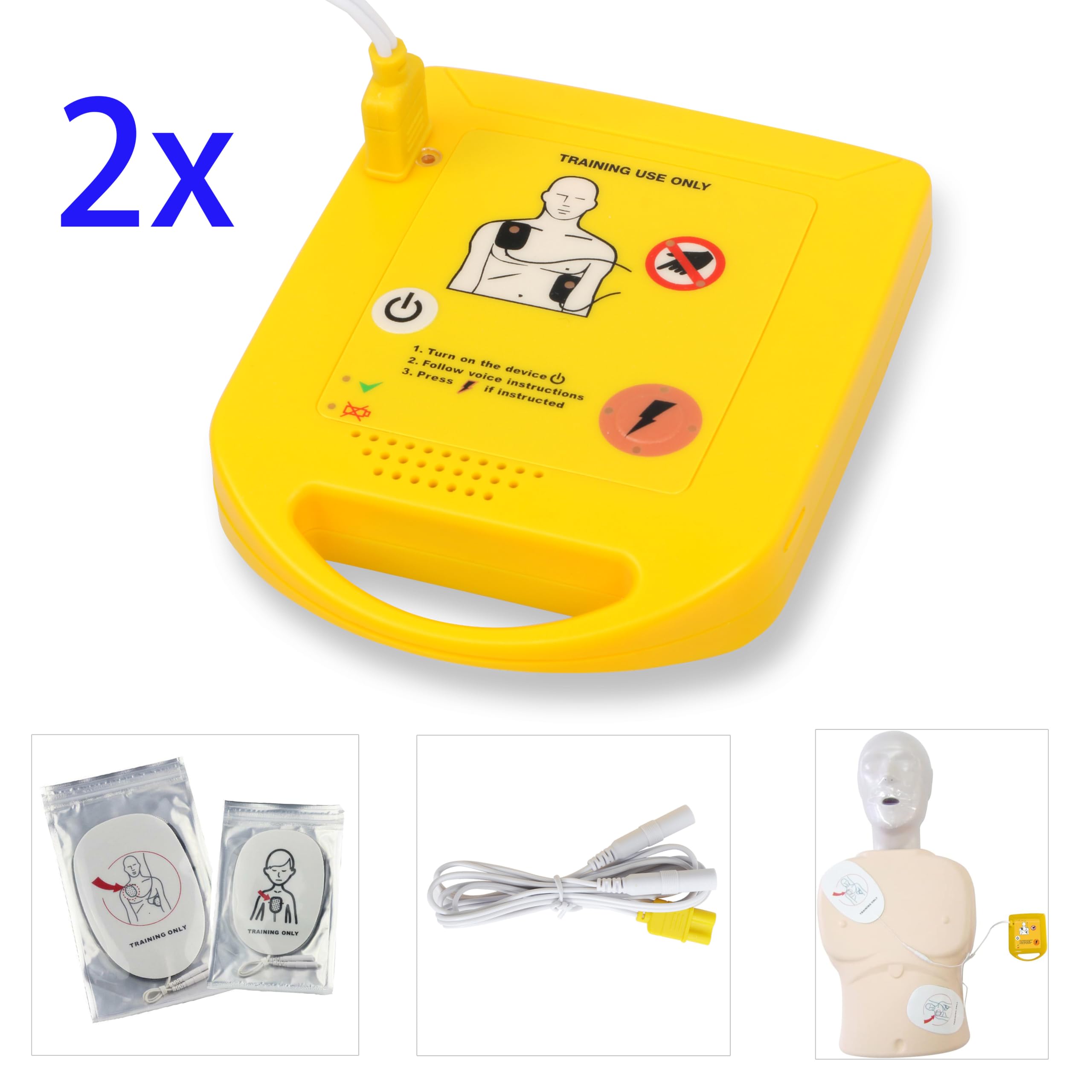2 x mini trener AED XFT-D0009 kieszonkowy trener pierwszej pomocy jednostka szkoleniowa maszyna do nauki CPR urządzenie kolejowe podkładka dla dorosłych podkładka dla dzieci