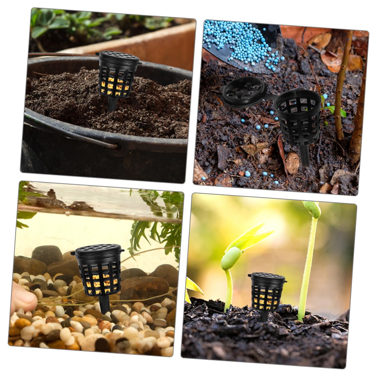 Yardwe 3 Juegos Fertilizante De Loto De Agua Red De Fertilizante Canasta De Bonsai Canasta De s Para Plantas Malla De El Plastico Black 100 Uds * 3