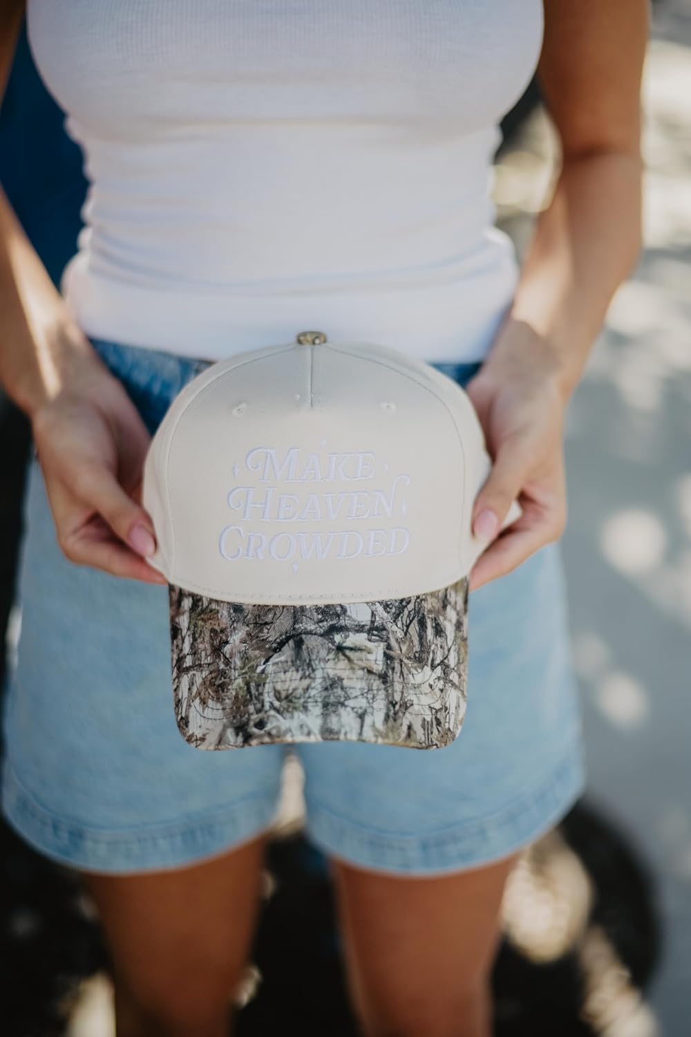 KATYDID Make Heaven Crowded Vintage Hat - Two-Toned Trucker Hat - Embroidered Vintage Baseball Cap - Women’s Snapback