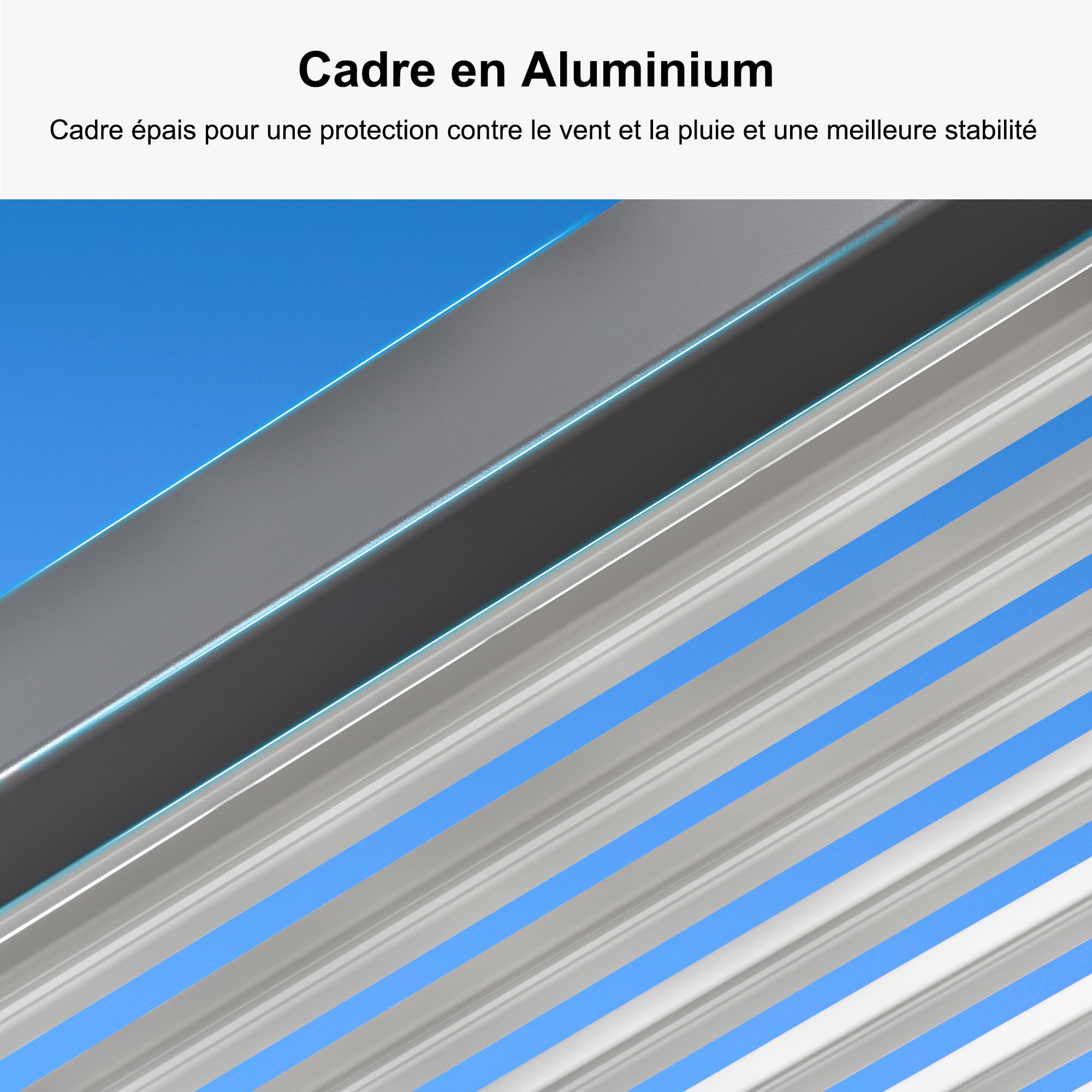 Pergola bioclimatique 4,25 x 3 m – Lattes réglables en aluminium gris avec poteaux blancs pour jardin contemporain et terrasse