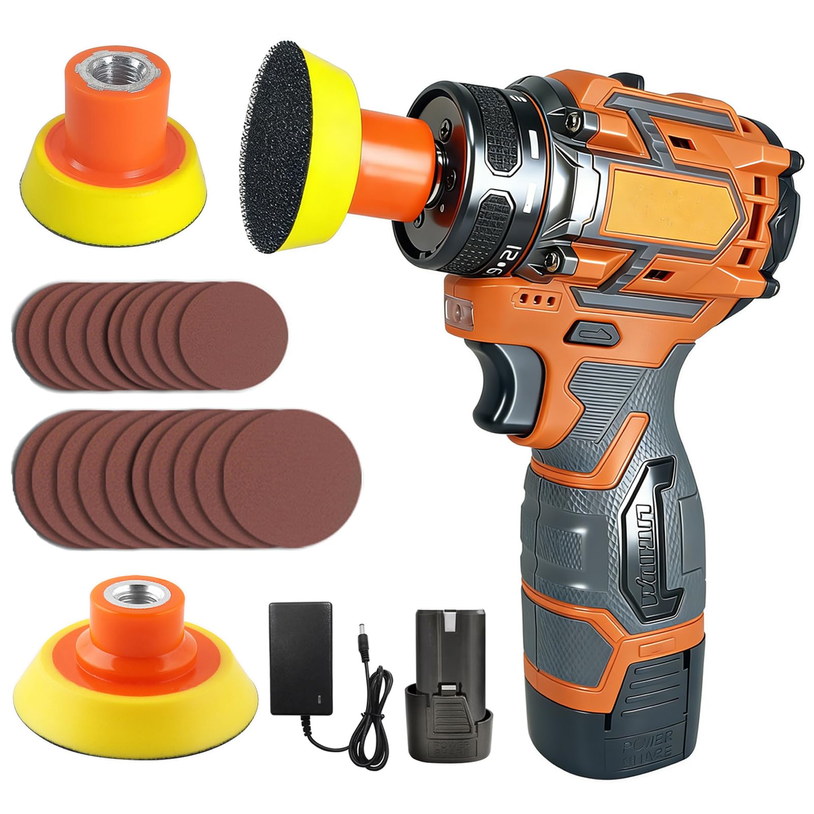 16.8V Cordless Electric Sander, Brushless Small Sander with 20PCS Sandpapers, 2/3" Backin…