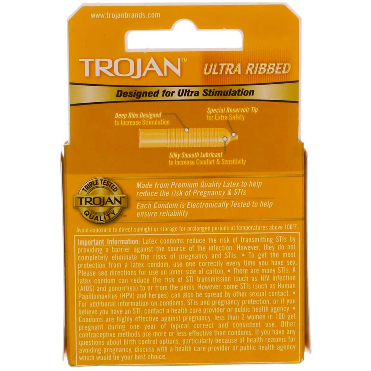 trojan stimulations ultra ribbed lubricated condoms Trojan Her Pleasure Sensations Lubricated Condoms - 12 Count main image 1