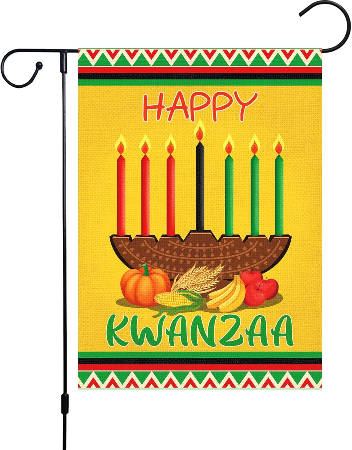 Heyfibro Happy Kwanzaa Garden Flag Kinara Candles Yard