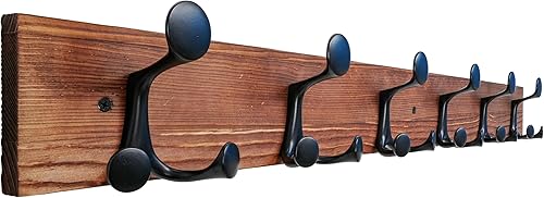 Miniatura 70 de SKOLOO Perchero de madera blanca de 17 pulgadas con 3 ganchos triples, ideal para entradas familiares, aulas y almacenamiento de suministros para