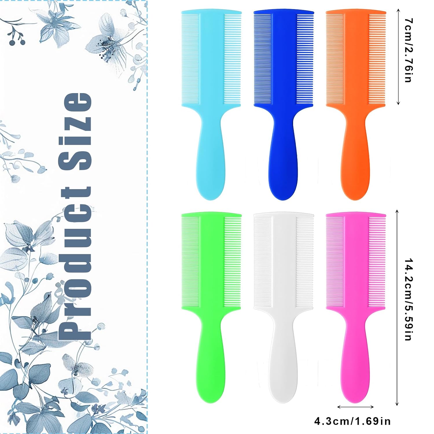 6 Pcs Head Lice Comb Plastic Fine Tooth Flea Lice Combs for Fine Hair Double Sided Nit Combs for Dandruff Removal for Adults Treatment Cats Dogs Puppy