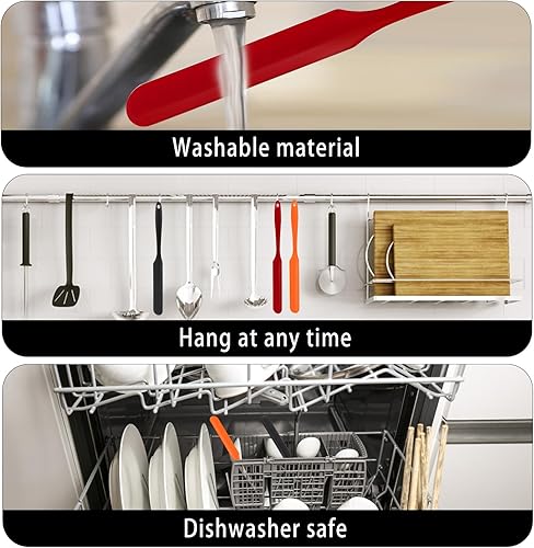 Miniatura 6 de 3 espátulas para tarros, espátulas de silicona resistentes al calor, con mango largo, esparcidor de mermelada, crema, mantequilla, espátulas para