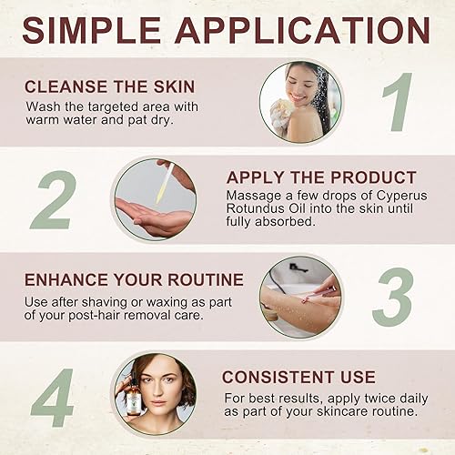 Miniatura 5 de Aceite Cyperus Rotundus, aceite de Cyperus, aceite de depilación Cyperus Rotundus de 2.1 fl oz, reparación con infusión de péptidos, reduce el