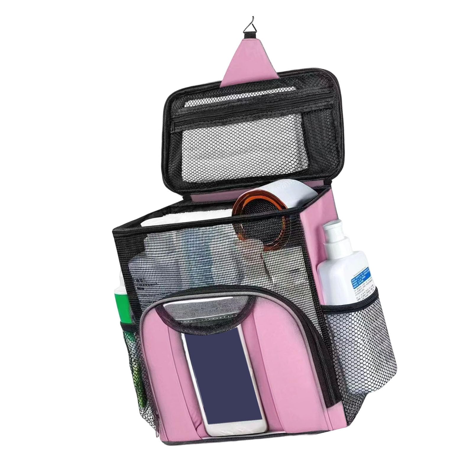 Whoasyst Foldable Toiletries Holder with Waterproof Design and Extra Side Compartments for Daily Use Foldable Shower Planner