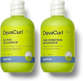 No-Poo Decadence Non-Lathering Cleanser and One Condition Decadence Ultra-Rich Cream Conditioner, 12 fl oz | Bundle