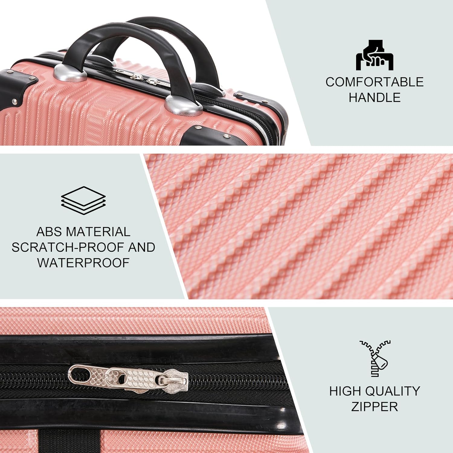 Travel Case 14 inch Hard Shell Cosmetic ABS Toiletry Bag Makeup Luggage