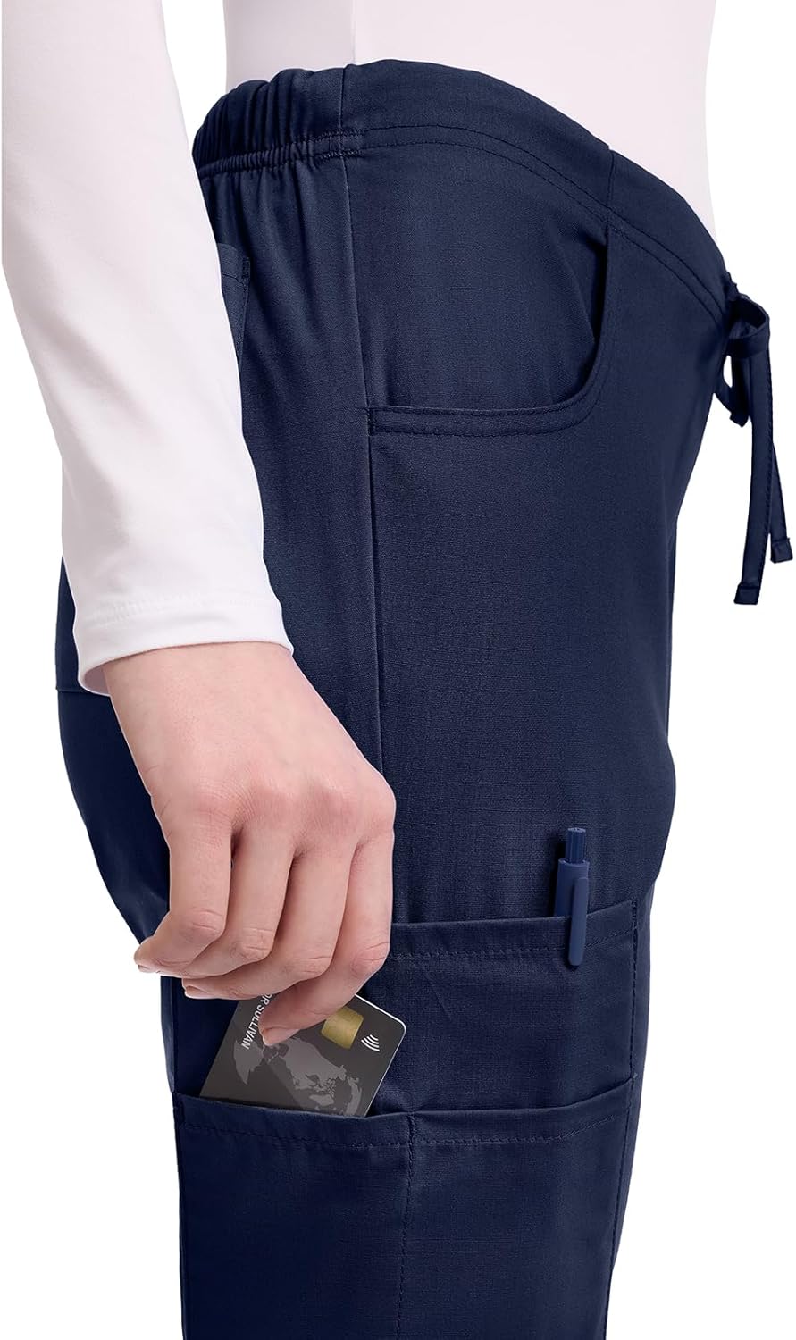 Dickies Scrubs for Women - Flare Leg Cargo Scrub Pants with Drawstring Waist & 6 Pockets, Medical Uniform - 86206 - Image 2