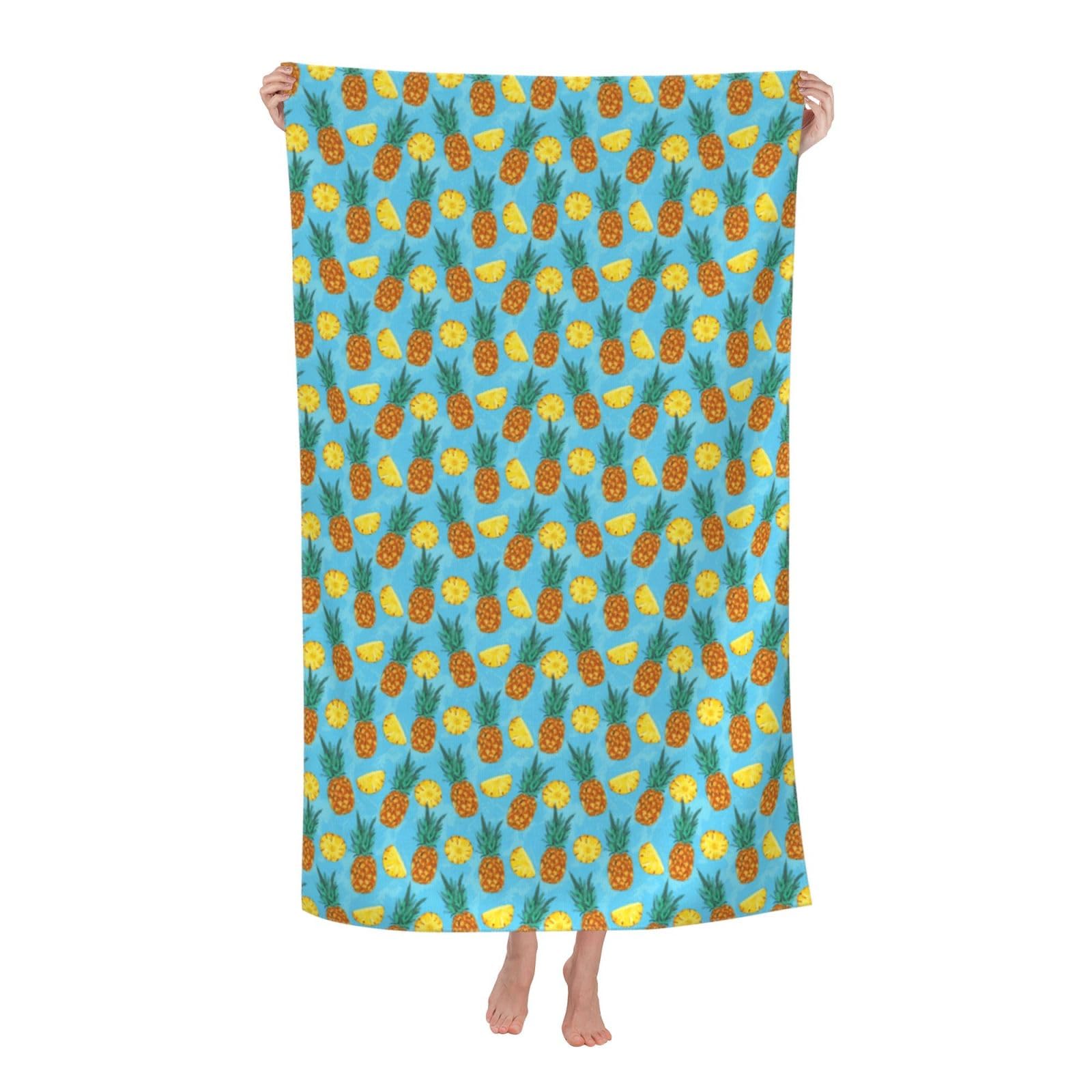 Cbaaghh Fresh Pineapple Print Adult Beach Towels,Beach & Pool Towel,Beach Towels,Towels For Camping