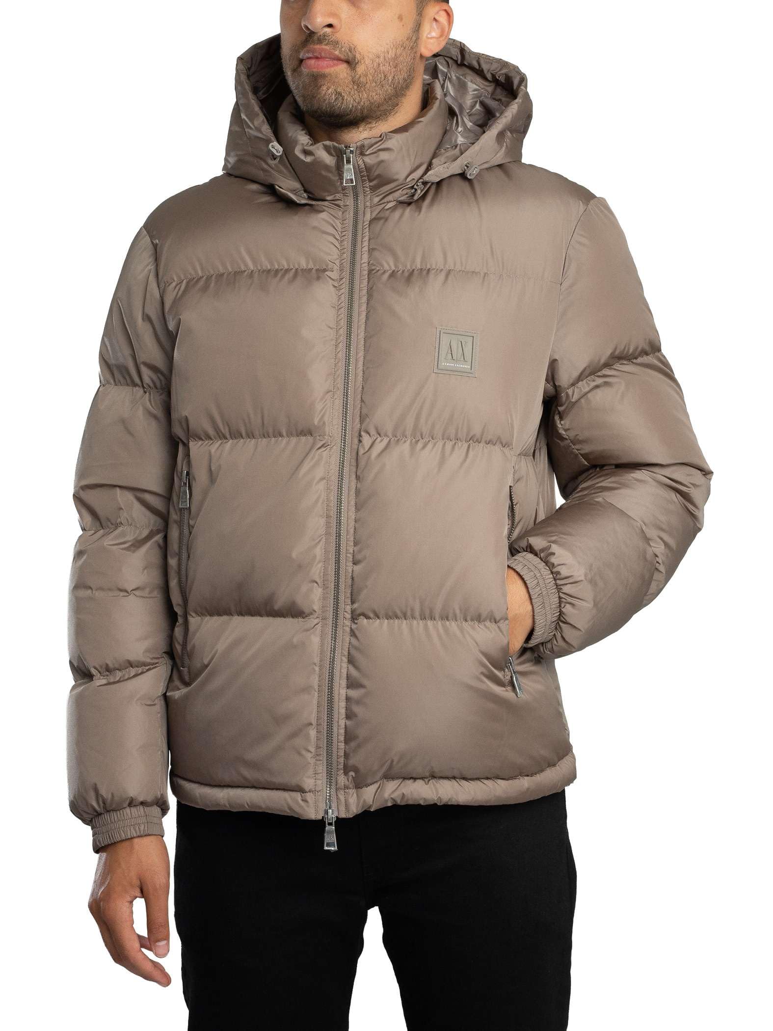 Armani Exchange Herren Icon Puffer Down Jacket Oberbekleidung, Treibholz, XX-Large