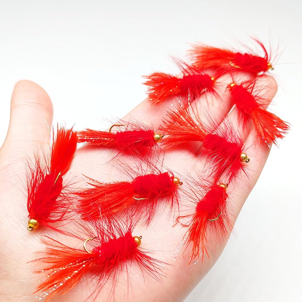 9Pcs Bionics Insects Nymph Flies Fly Fishing Lures Bait for Trout, Bass and Salmon-Streamer Wet Flies