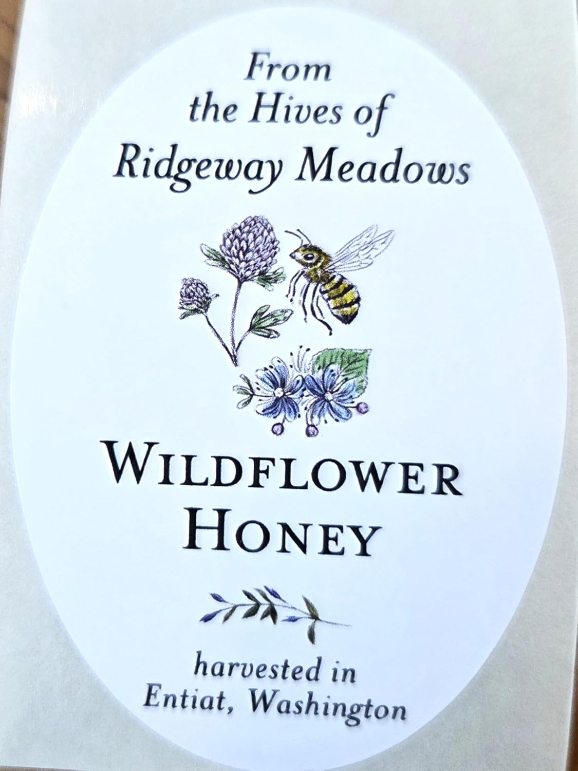 Custom Honey Labels with Bee and Wildflowers (2" X 2" Square)