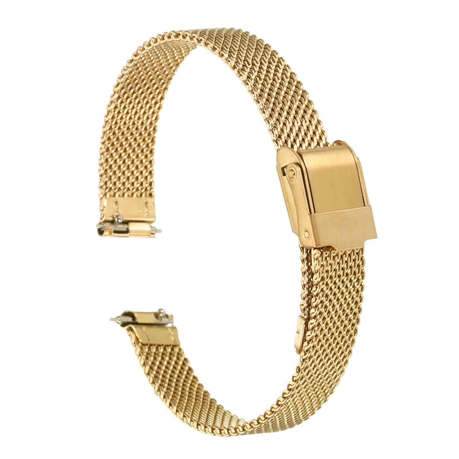 QUARKZMAN horlogeband Mesh roestvrij staal mm vervangend metalen horlogeband Roestvrijstalen horlogeband met snelsluiting Vervangend horlogeband Verwisselbare gesp voor dames heren, 105 mm / 85 mm