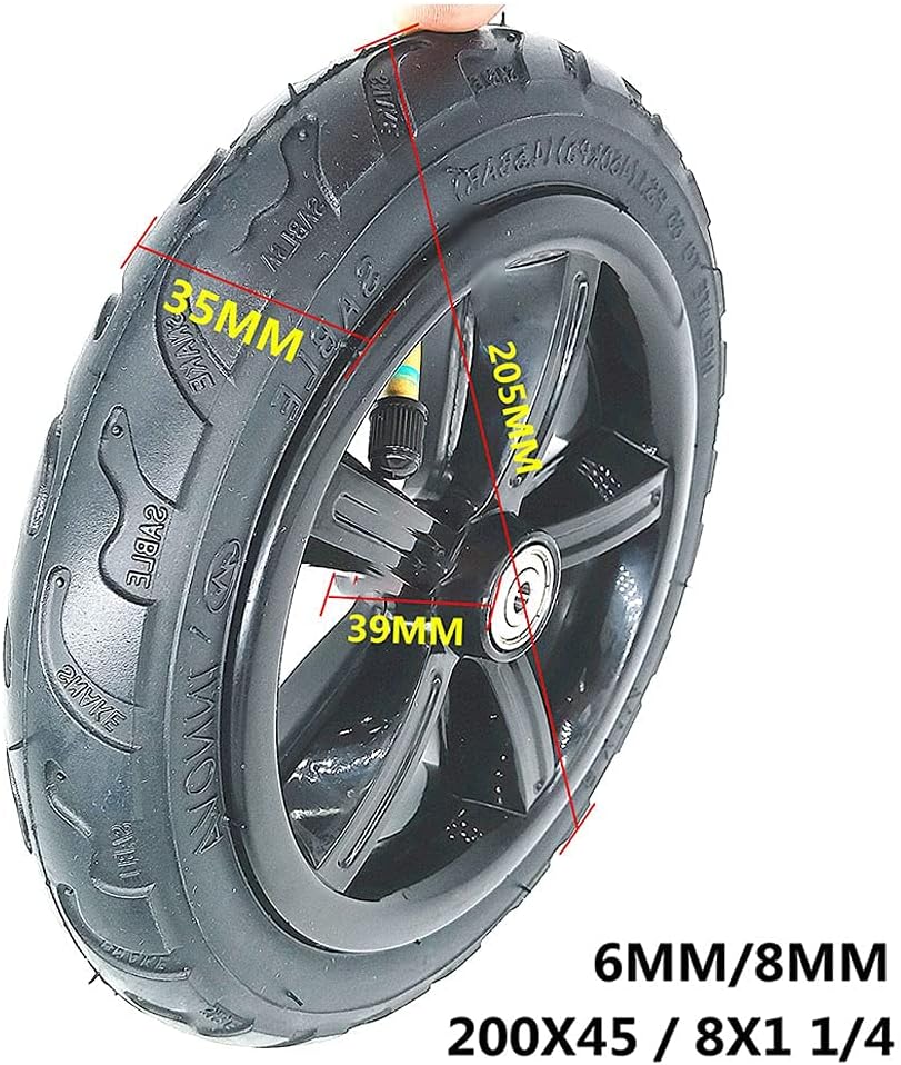 s, 8 inch 8X1 1/4 200X45 Non-Slip Wear-Resistant Tire Accessories, 7 Optional Specifications,1 Inner and Outer Tube/1 Solid Tire (2 Inner Tube)