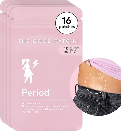 The Good Patch Apoyo menstrual y menstrual parche de período alimentado por plantas de liberación sostenida con extracto de cáñamo, cohosh negro y