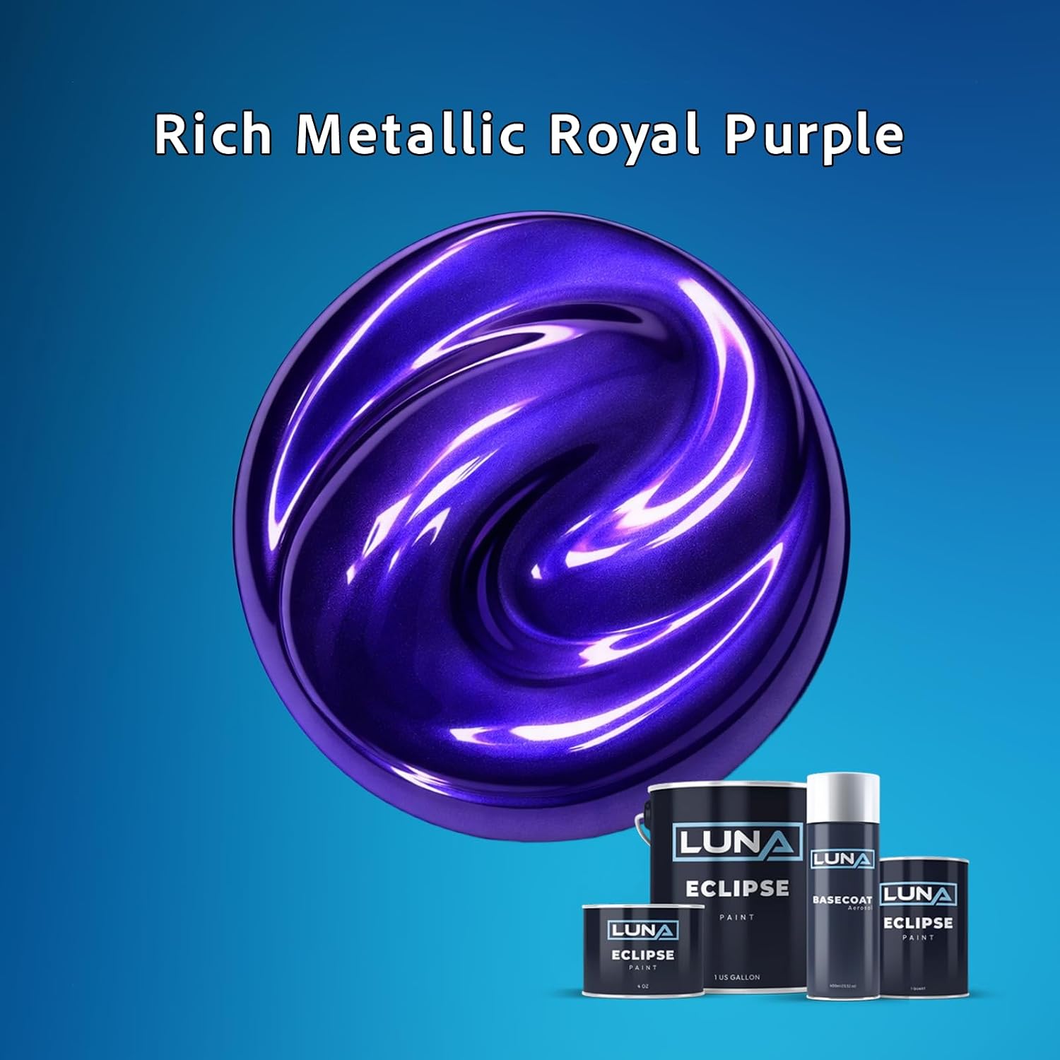 HKS Purple Metallic Automotive Midcoat Paint (1 Gallon): Ready to Spray Body Paint for Full Vehicle and Large Projects, Use with Primer Basecoat and Clearcoat, Luna Eclipse