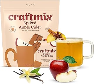 Craftmix Spiked Apple Cider Cocktail & Mocktail Drink Mixer, Skinny Mixes - Water Flavoring Packets - Made With Real Fruit - Vegan, Low-Carb, Low-Sugar, Non-GMO, Dairy Free, Gluten Free, 12 Pack