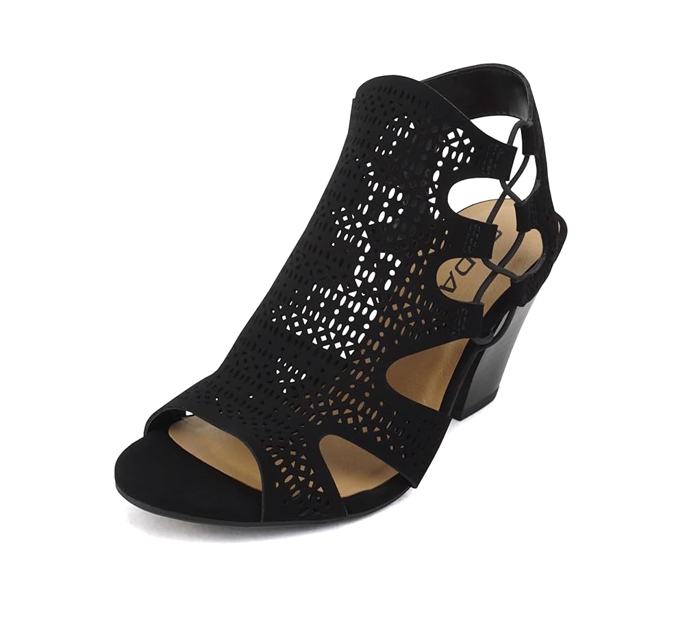 Amazon.com | Soda Zuka ~ Women Open Toe Laser Cut High Heel