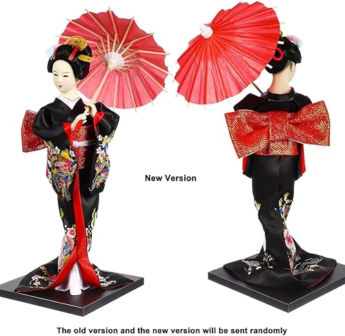 Miniatura 7 de Earlyred Muñeca kimono de geisha japonesa de 12 pulgadas, muñeca kimono asiática, figura coleccionable, decoración de regalo, color rojo