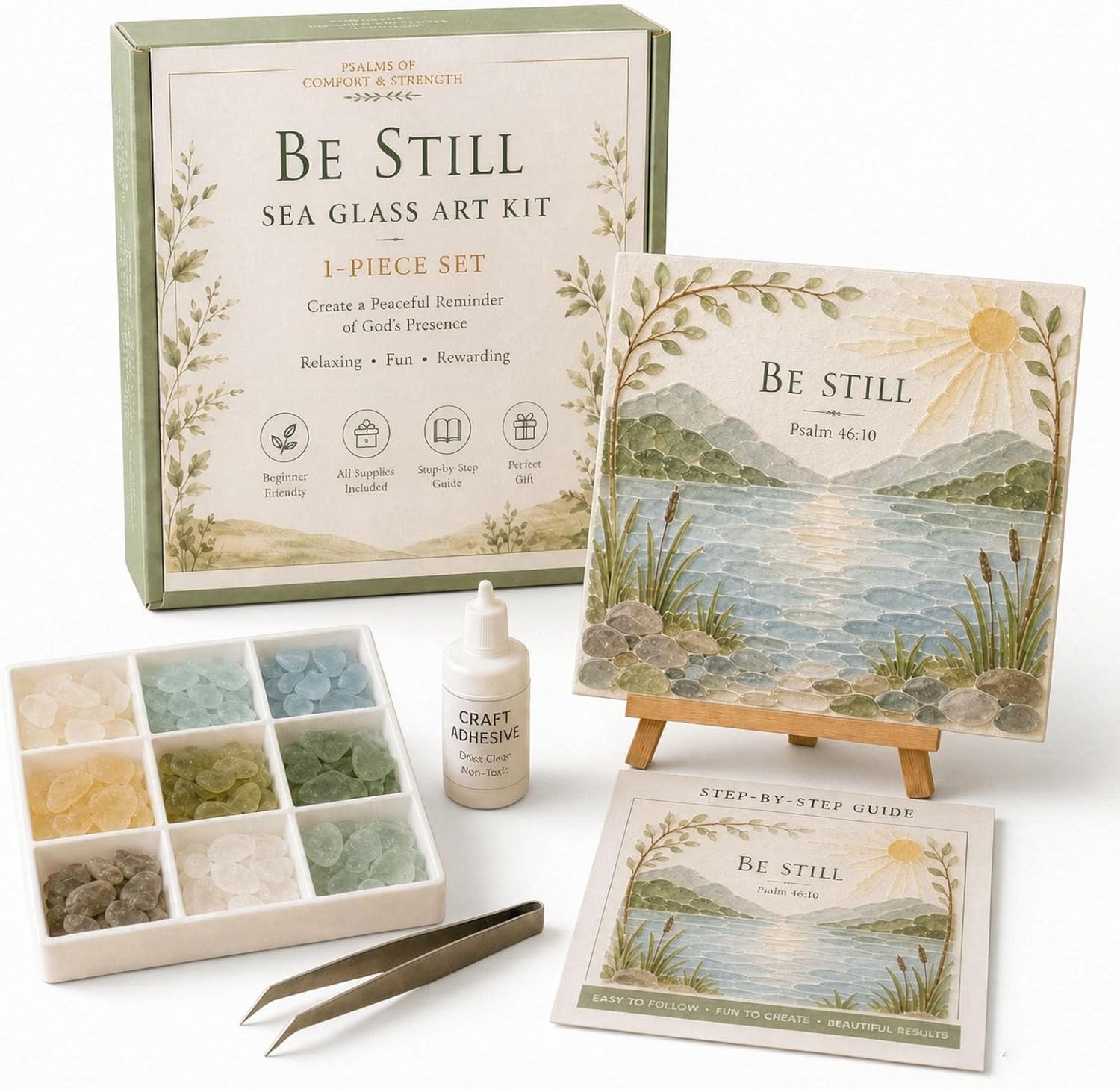 Timeless American Destinations Sea Glass Art Kit – DIY Mosaic Coastal Craft (C)