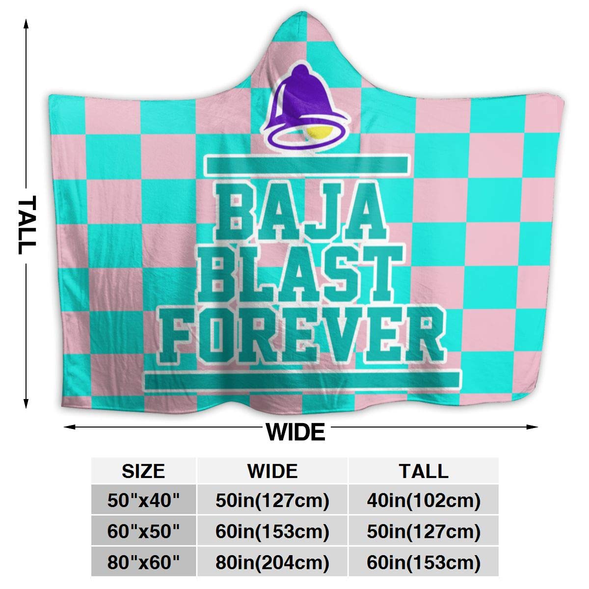 ANNBITION Fleece Wearable Hooded Blanket, Taco Bell Baja