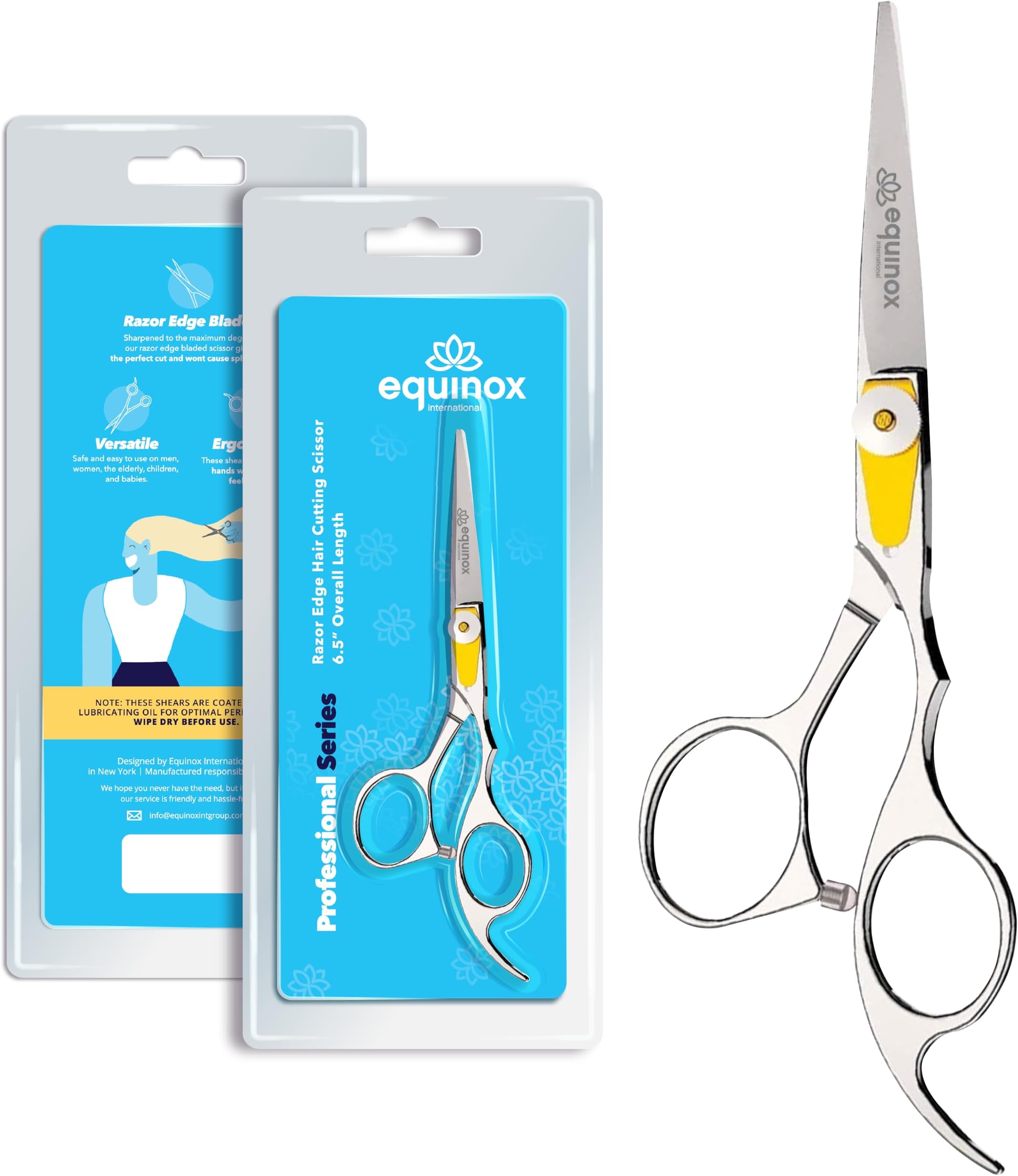 Equinox Professional Scissors Razor Edge Series - Barbershop Japanese Stainless Steel Hair Scissors - Shaving Scissors and Scissors