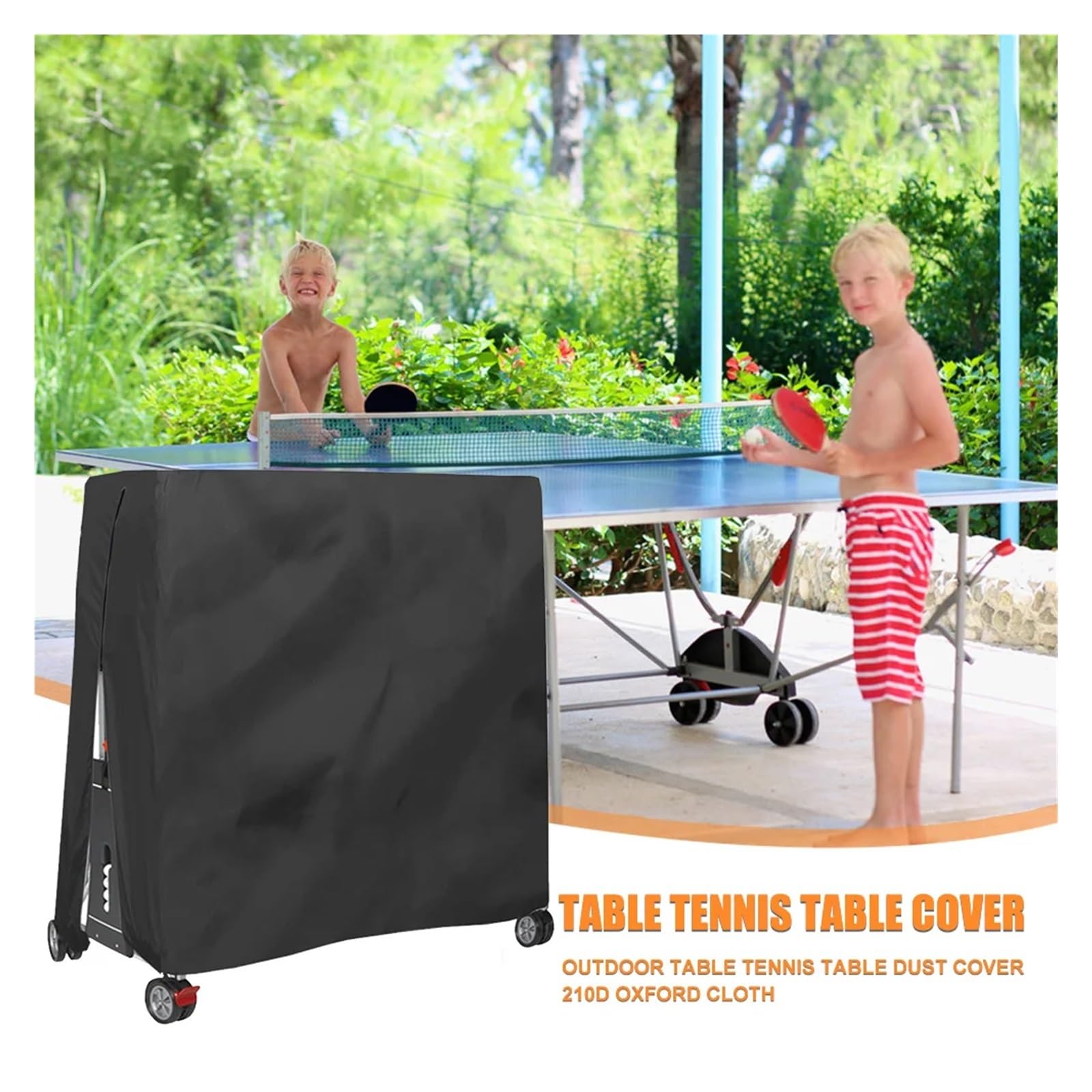 Funda Mesa Ping Pong Funda Plegable for Mesa de Ping Pong, a Prueba Polvo y con Cremallera, Protector Solar Uso en Exteriores e Interiores