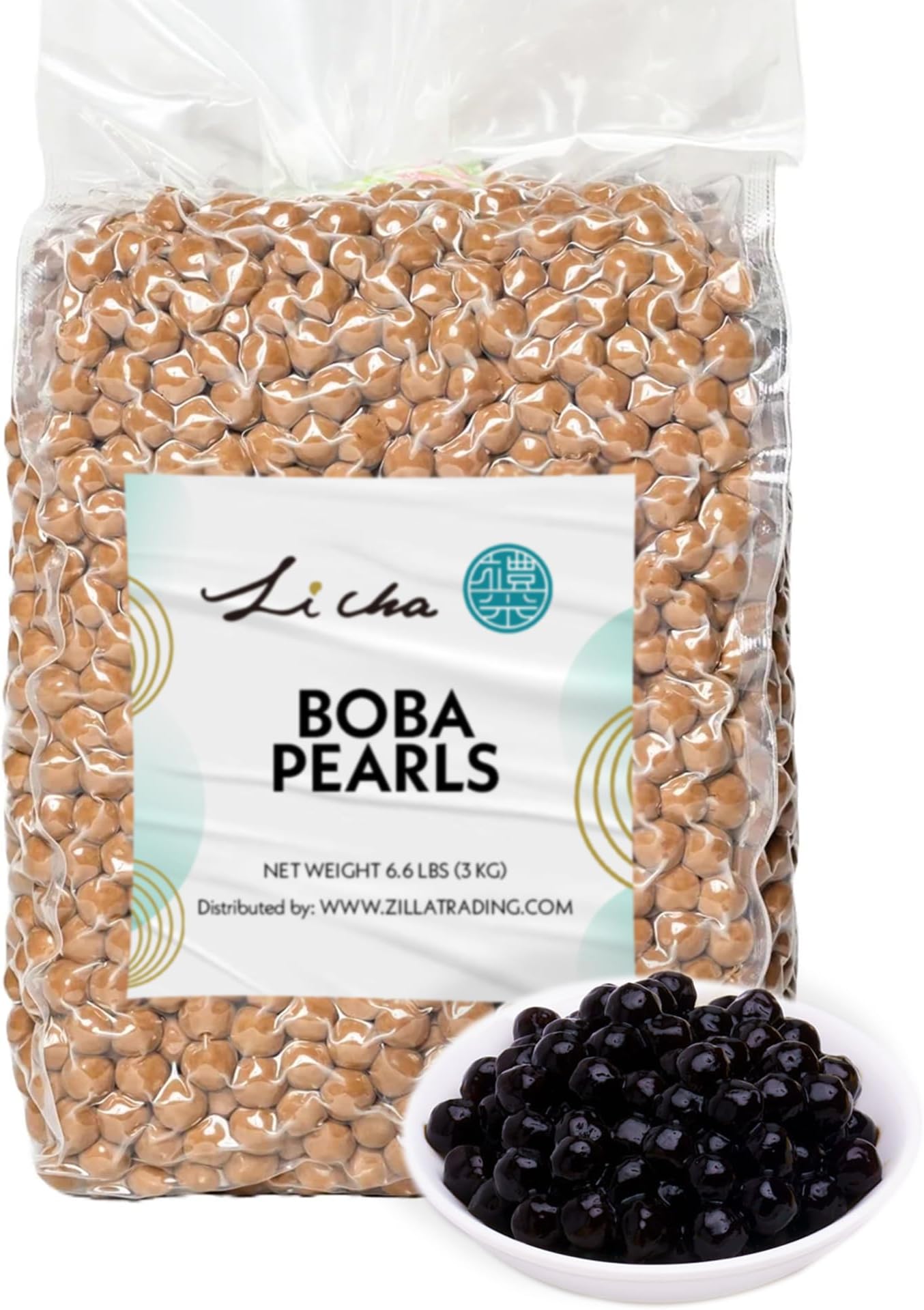 Boba Tapioca Pearls (3kg/6.6lb Bag) | Topping for Bubble Milk Tea, Beverages & Desserts