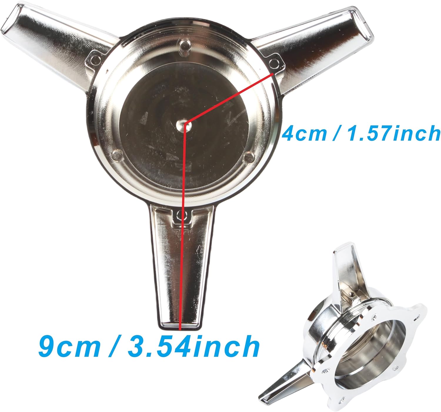 1 Set of 4 - Zinc Alloy Chrome Hubcaps for American Racing 2-1/4" or 2-1/8" SPACING Spinner Tribar Wheel Rim Center CAPS Lowrider Knock-Off Style Cover