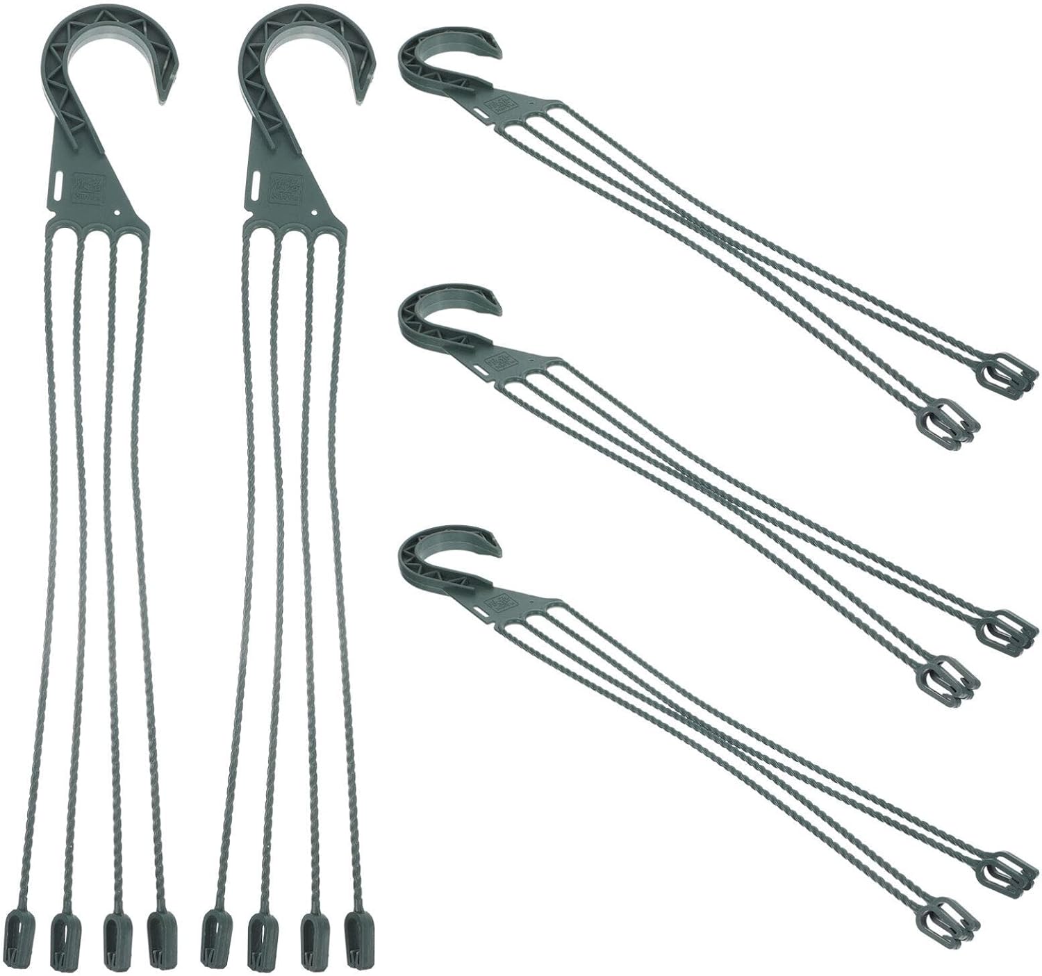 Yardwe 5Pcs Plastic Hanging Basket Hooks for Plants, 4-Prong Detachable Pot Hangers for Balcony, Porch, Garden, Indoor and Outdoor Use