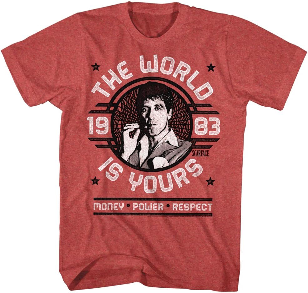 Scarface 80s Gangster Crime Movie World Yours Money Power Respect Adult T-Shirt
