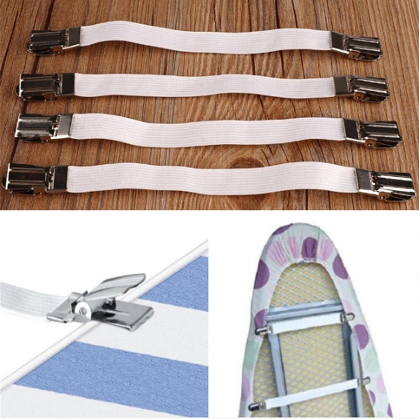 Enakshi® 4x Elastic Ironing Board Cover Fasteners Bed Sheet Fasteners Gripper Clips|Home & Garden | Household Supplies & Cleaning | Laundry Supplies | Ironing Boards 2