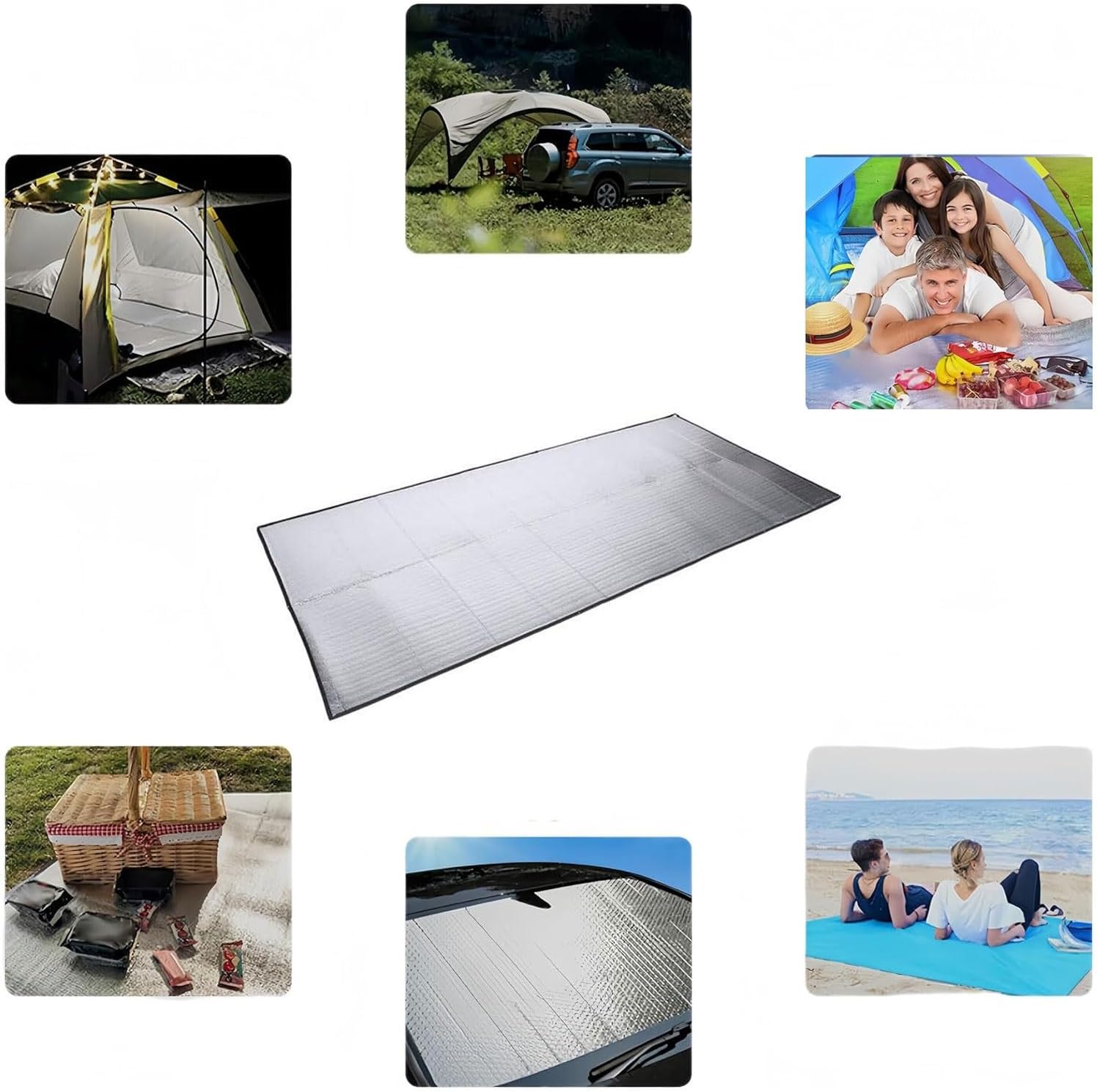 Aluminium Sleeping Mat,Sleeping Mat for Camping,4mm Thick Foldable Tent Mat,Thermal Mat,Made of Aluminium Foil and EPE