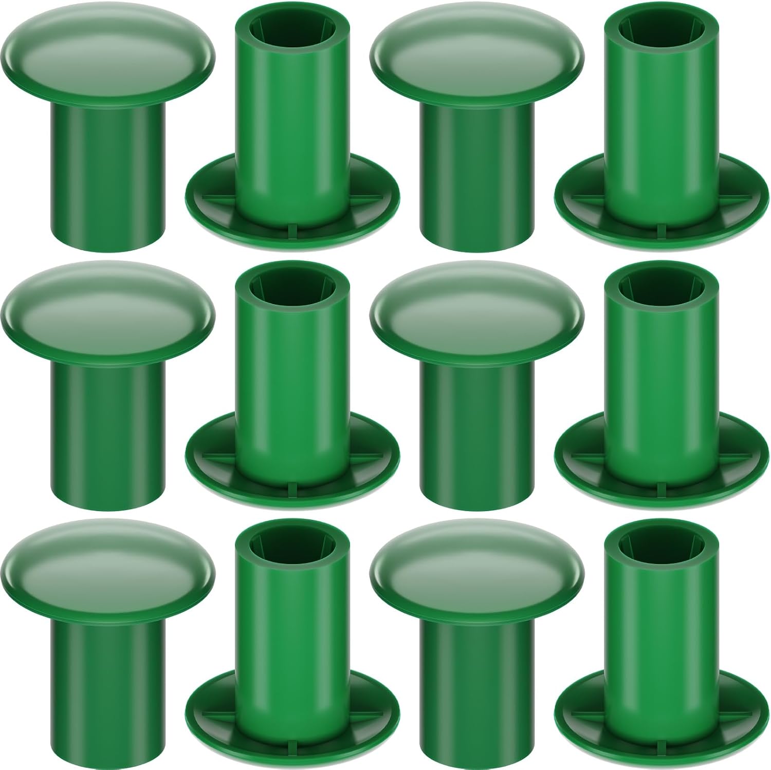 Cosmos 12 Pcs Garden Cane Caps Bamboo Stick Protectors Rattan Toppers Bamboo Pole Sleeves Plant Stick Support Holder Small Cane End Covers for Outdoor Fence Rebar Stake (Round Shape)