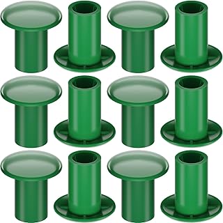 Cosmos 12 Pcs Garden Cane Caps Bamboo Stick Protectors Rattan Toppers Bamboo Pole Sleeves Plant Stick Support Holder Small Cane End Covers for Outdoor Fence Rebar Stake (Round Shape)