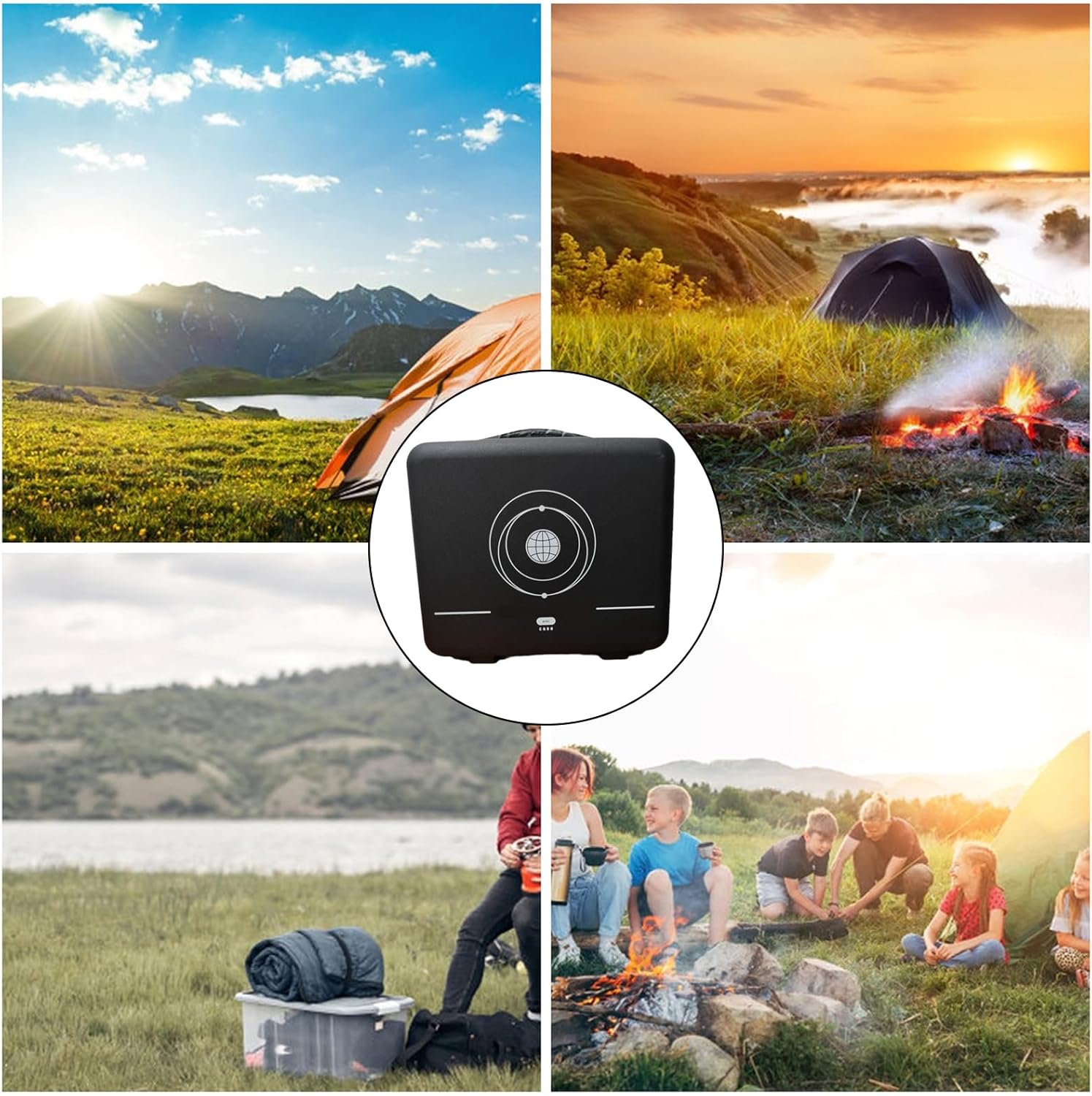 キャンプ用ハードシェルトラベルケース クッション性のある内部保護キャリングバッグ デリケートなコンポーネント用のケーブルホルダー ハ