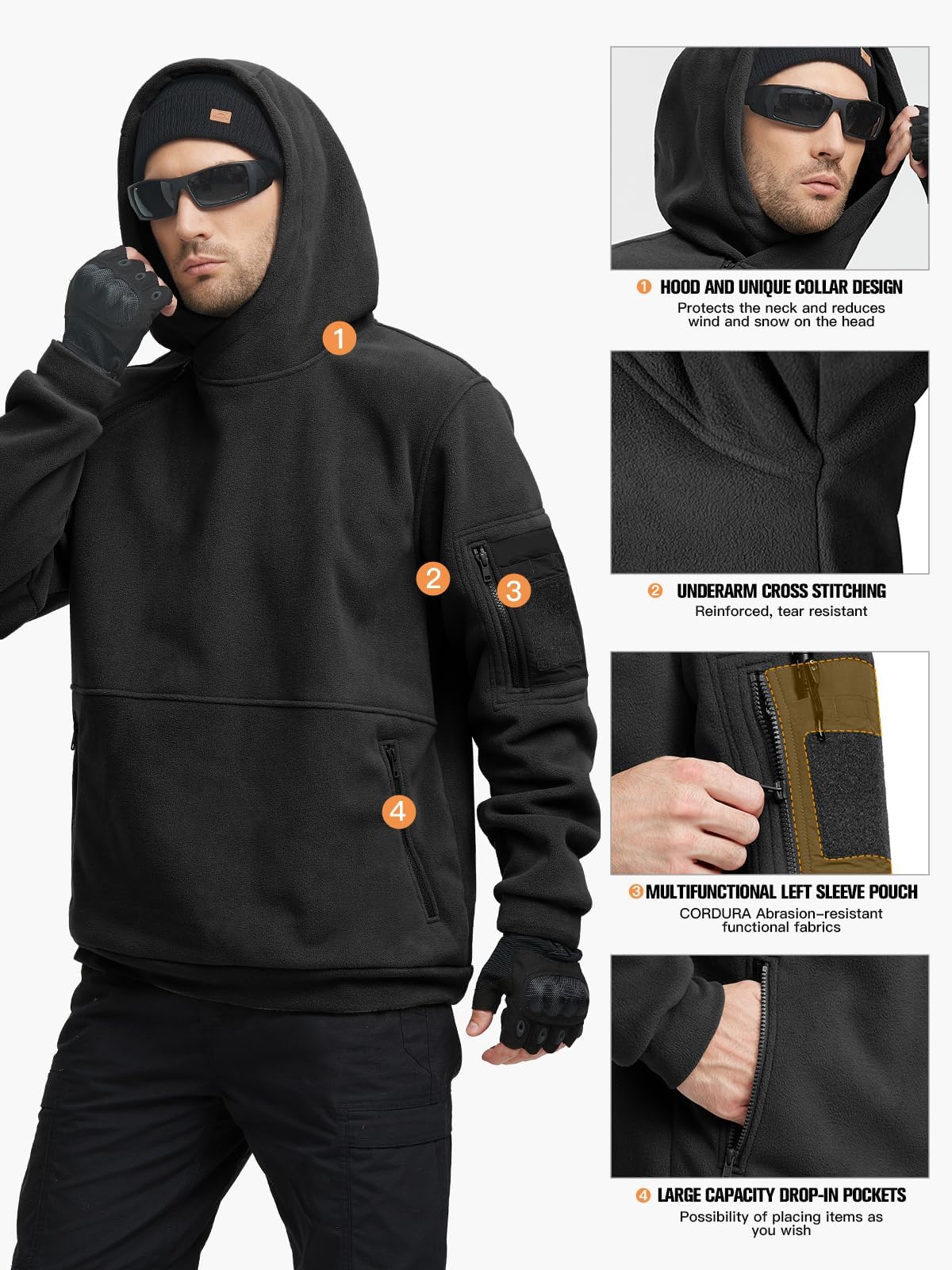 FREE SOLDIER Bluza z kapturem Mężczyźni Baojunerdai (0 w zestawie)