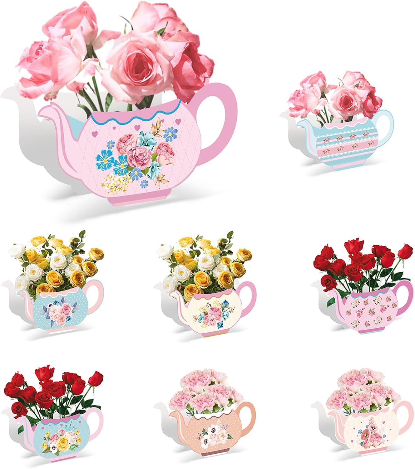 ABILITH 8 Pcs Tea Party Decorations Centerpiece Birthday