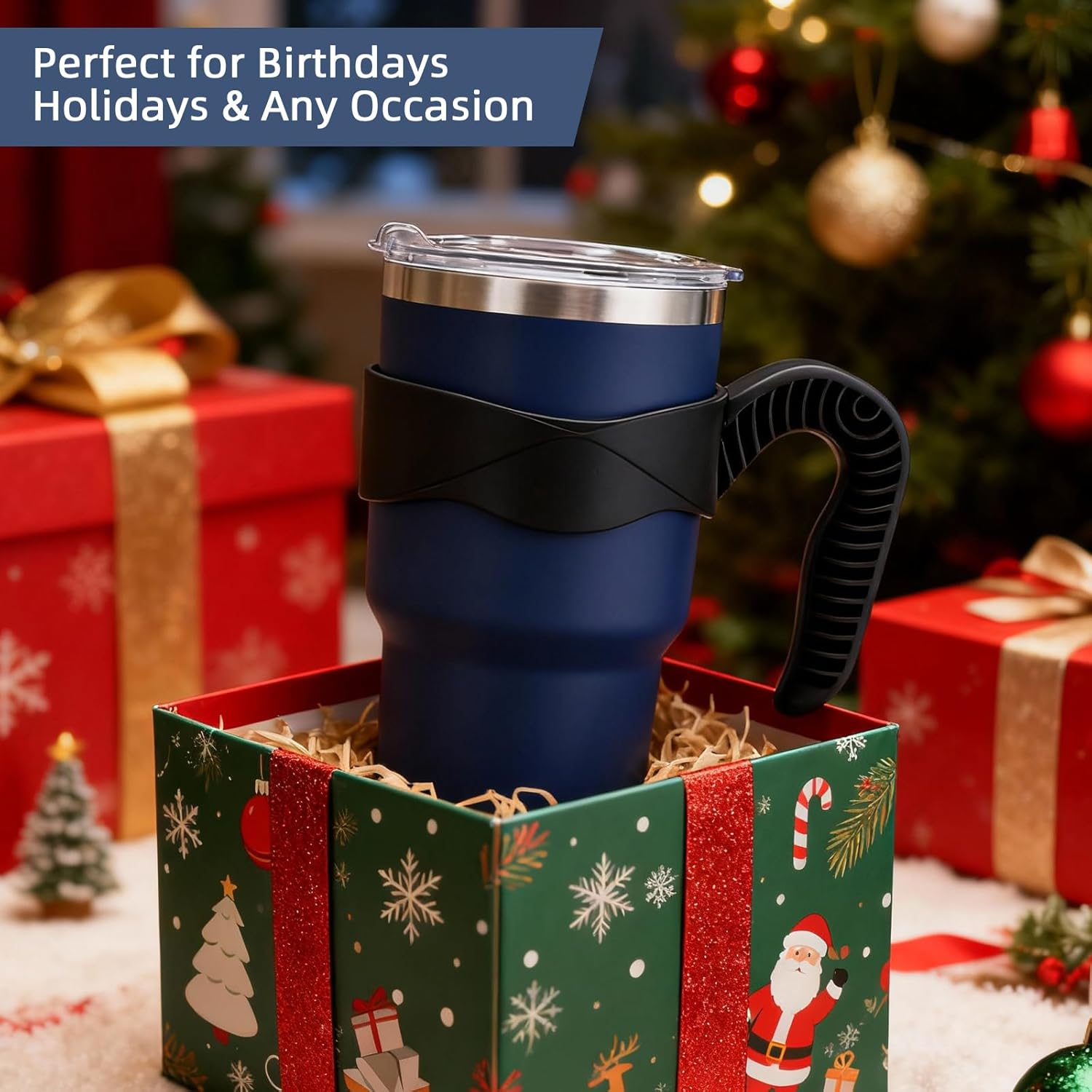 GGQ 30oz Insulated Tumbler with Handle Food-Grade 304 Stainless Steel with Lid,Straw and Cleaning Brush,Double Wall Cup for Hot & Cold Beverages,Leak-Proof Sweat-Proof Travel Coffee Cup (Silver) - Image 6