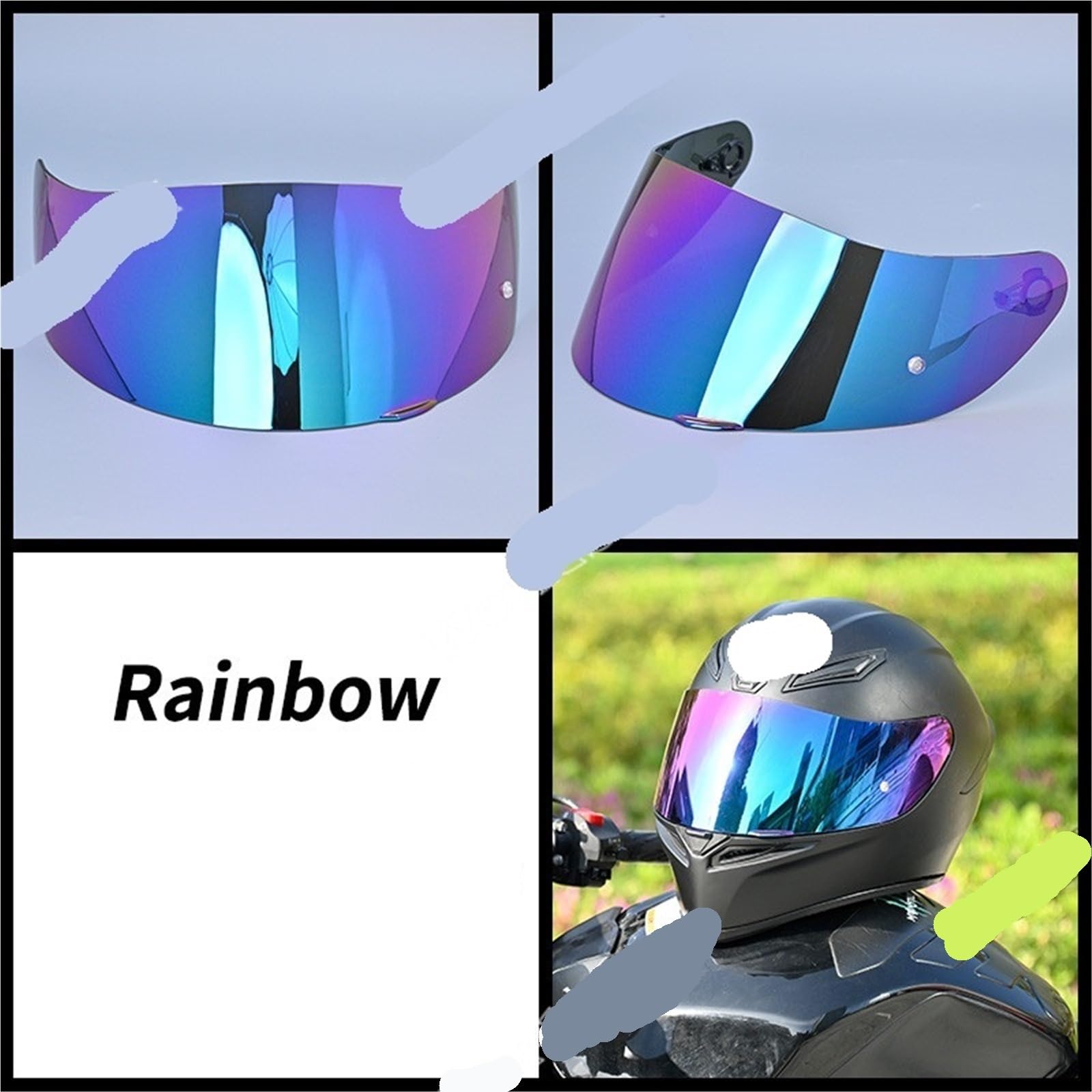 Visera para casco de moto Visera de casco motocicleta Decoloración lentes visión nocturna(Color 11)