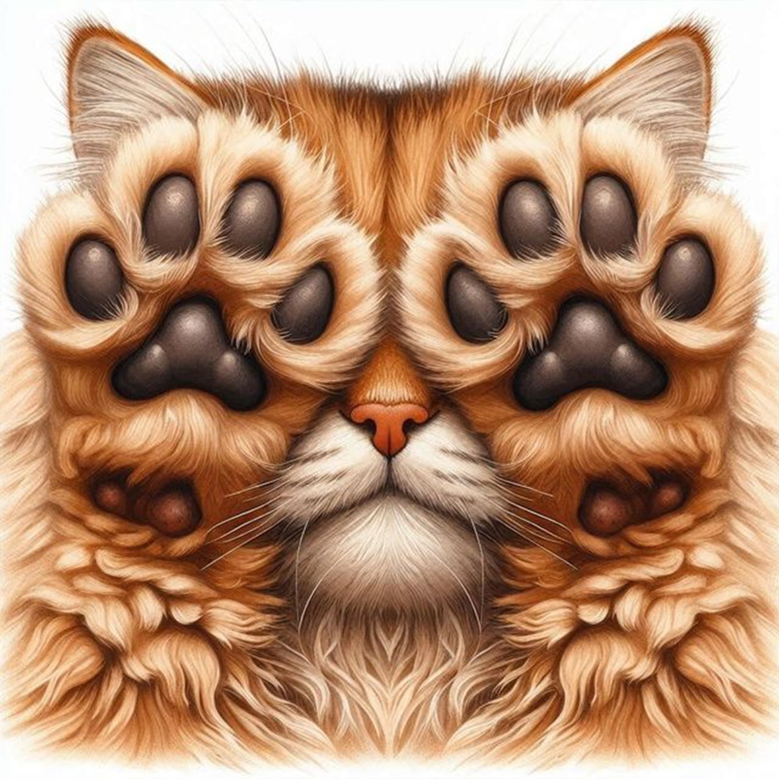 DIY Cat Paint by Numbers Kits Drawing Paintwork on Canvas 20x20cm with Frame Canvas Oil Painting Number Painting for Adults Wall Home Decor