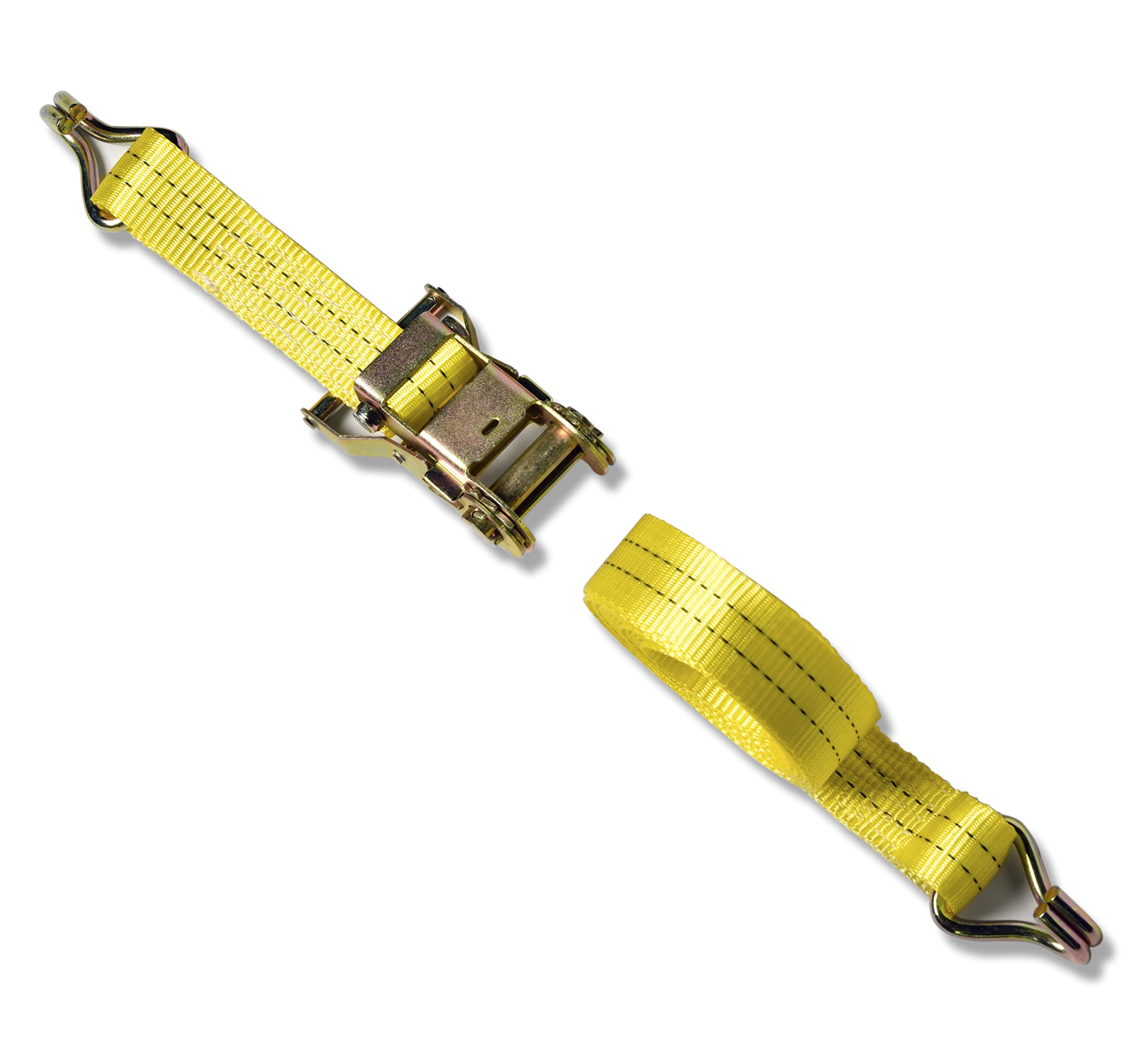 Ratchet Tie-Down Straps w J Hook 1.5x15 4000 lbs Capacity Heavy Duty Hold Motorcycle Kayak Cargo Tarp Tow Mud Snow RV Trailer 1.5