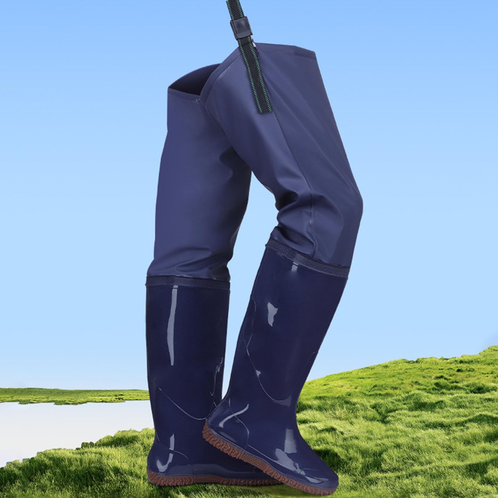 Hip Wader 80 Cm Alto Hip Wader,Antiscivolo PVC Leggero Hip Boot Con Fibbia Stivali Per Uomini E Donne