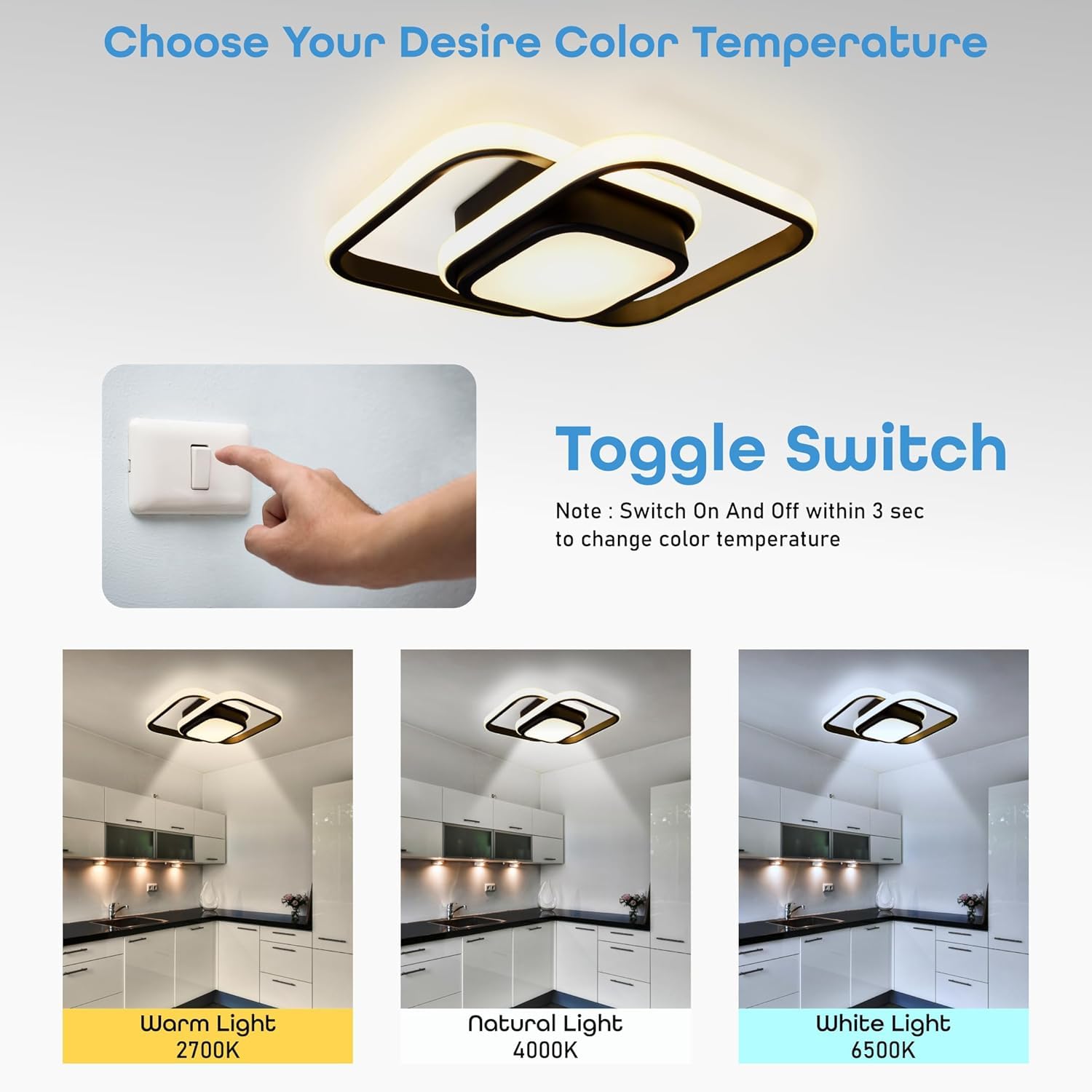 PIYU LED Ceiling Light - 3 Color Adjustable -9 PIYU LED Ceiling Light - 3 Color Adjustable -9