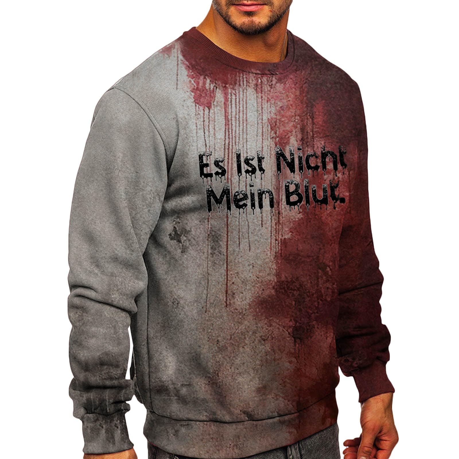 Men'S Halloween Printed Long Sleeve Hoodless Hoodie Athletic Zip Up Jacket Men Costumes Scary Funny Gifts Couples For Plus Size Women Adult Hat Costume Girls Boys 5-6 9-10 Kids