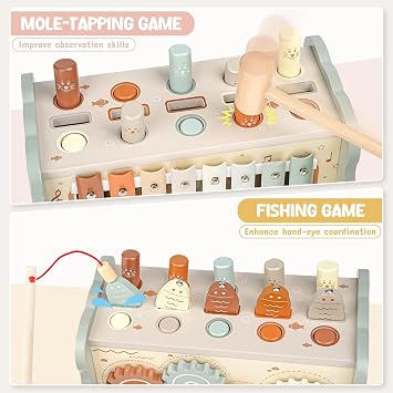 Joyreal Wooden Montessori Toys for 1 Year Old Hammering Pounding Toys